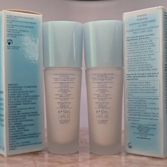 Shiseido Pureness Oil-Free Matifying Moisturizer (2-1.6 oz bottles) NIB NOS HTF